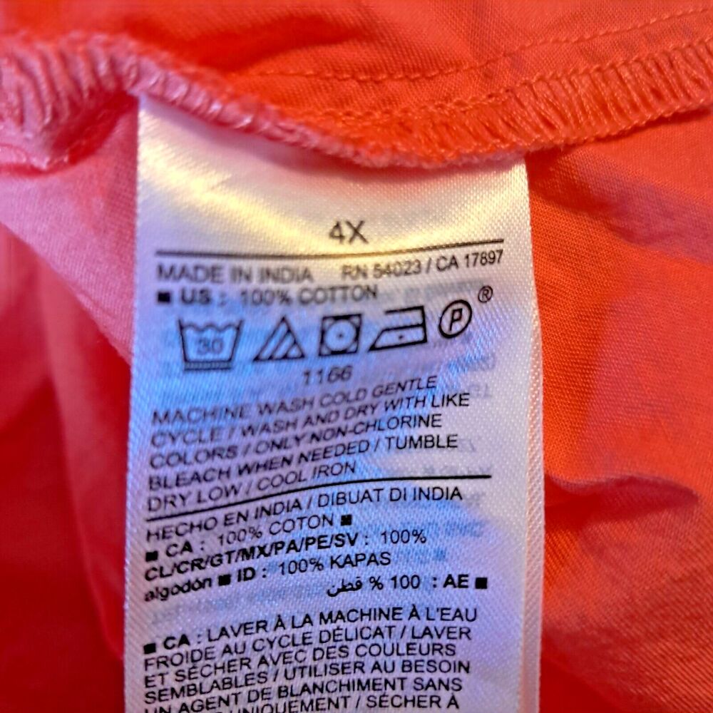 Old Navy Size 4X Blouse Coral Puff Sleeve Cutout Baby Doll Swing Blouse - Picture 12 of 16